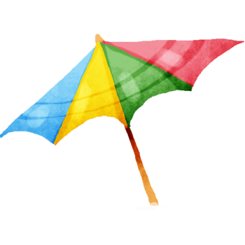 手绘彩虹伞