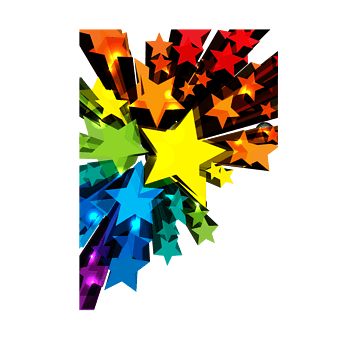 抽象炫彩立体几何五角星