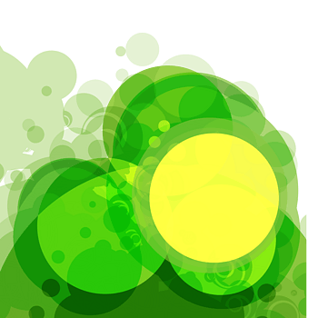 绿色圆形梦幻背景矢量图