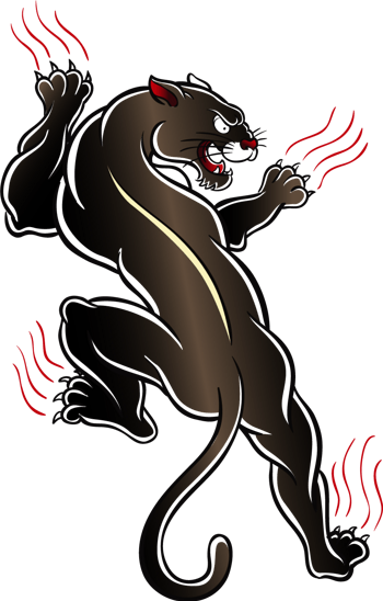 矢量手绘强壮的豹子