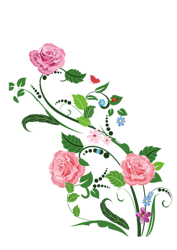 手绘花藤柱子图案