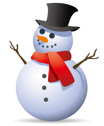 戴礼帽的的雪人