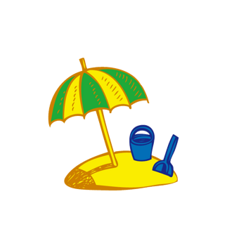 海滩遮阳伞卡通图片