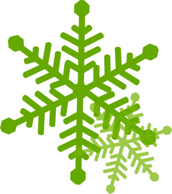 矢量手绘绿色雪花