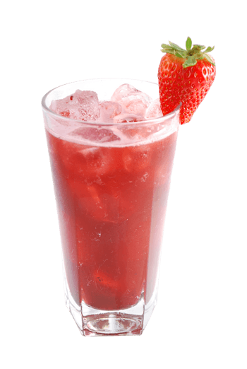 草莓和冰果汁一杯