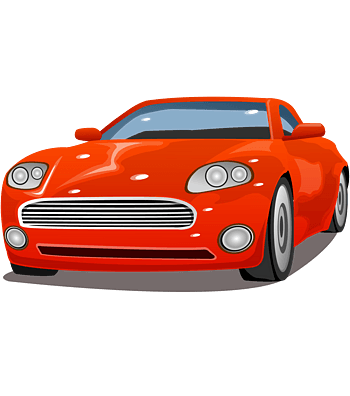 卡通红色小轿车矢量图