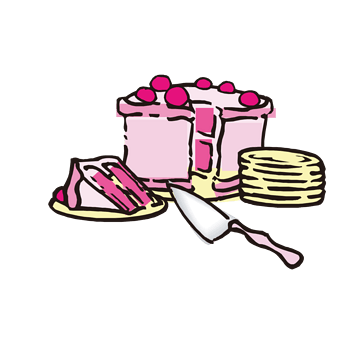 手绘切蛋糕图案