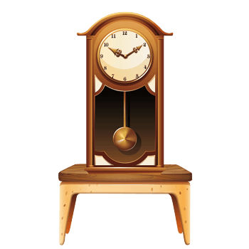 放在桌子上的复古摆钟