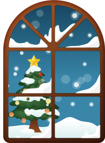 窗户圣诞树png矢量素材