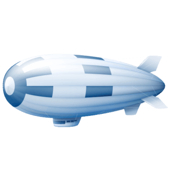 飞艇飞机卡通手绘蓝天