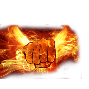 抓住火焰的拳头