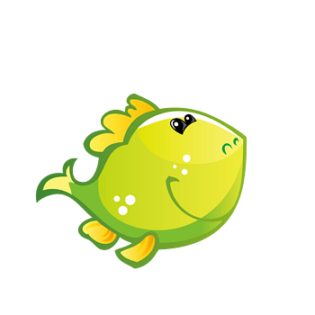 矢量绿色卡通鲸鱼插图