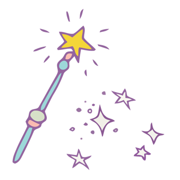矢量星星魔法棒素材
