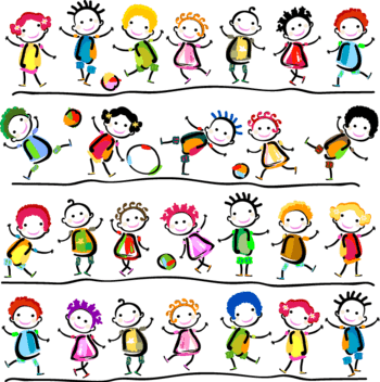 手绘卡通运动健儿图案