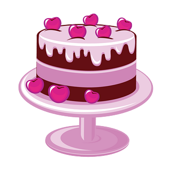 矢量卡通果盘蛋糕