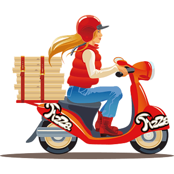 卡通快递员送货到家