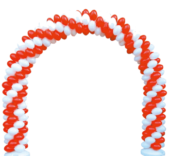 红白色气球拱门