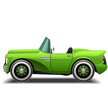 卡通绿色跑车矢量图