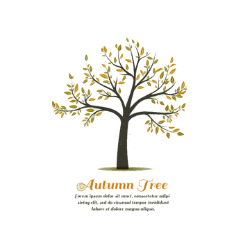 素雅秋季树木背景矢量素材