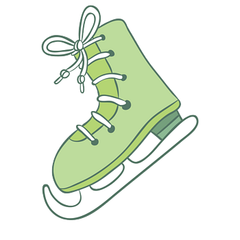 矢量卡通绿色旱冰鞋