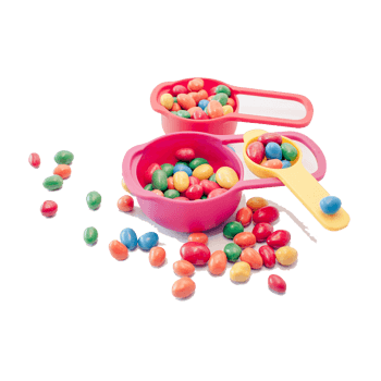 糖豆红色心形盒子