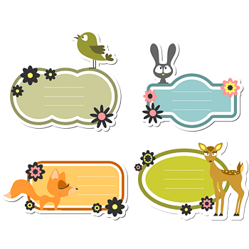 4款可爱卡通标签