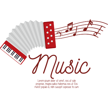 红色手风琴音乐会海报