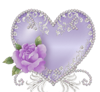 淡紫色镶钻花边爱心边框