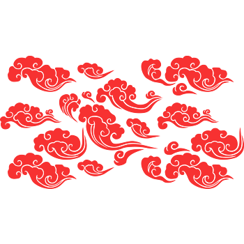 矢量红色祥云纹素材古典中国风