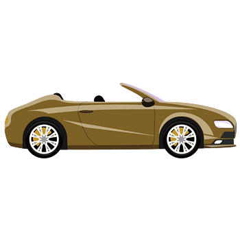 白天街上蓝色敞篷跑车