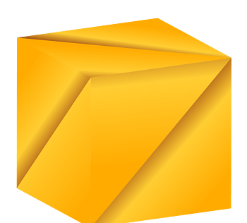 橙色立方体矢量