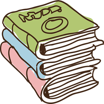 矢量手绘一摞书本素材
