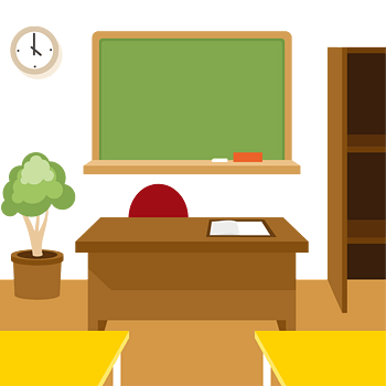 教室内部矢量插图