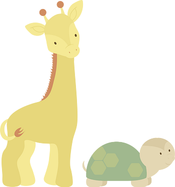 乌龟和小鹿矢量图