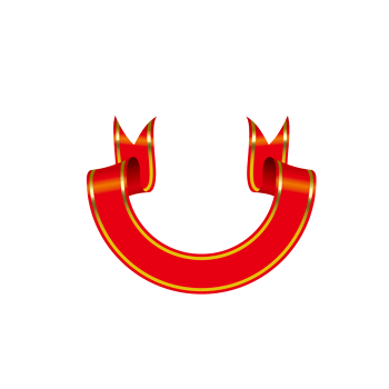 半圆红色横幅装饰