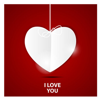 白色爱心贺卡封面设计