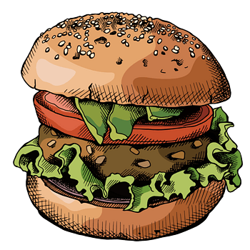 手绘汉堡矢量素材