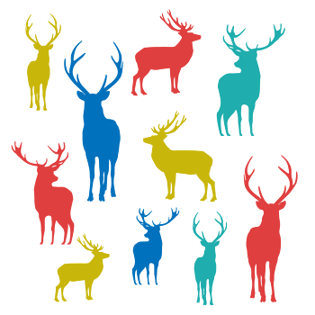 彩色驯鹿设计矢量素材