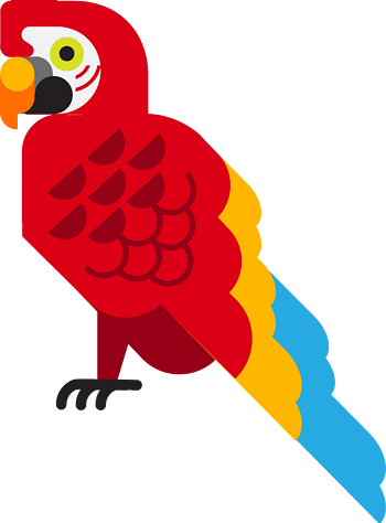 可爱红色鹦鹉矢量图