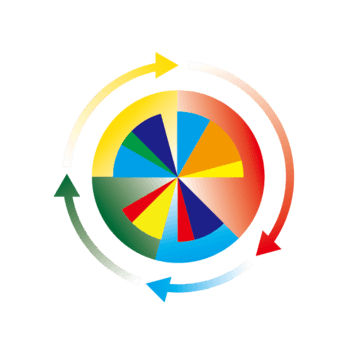 彩色圆形循环统计图表