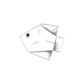 纸包鱼插画图片