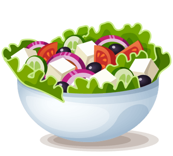 卡通手绘蔬菜沙拉