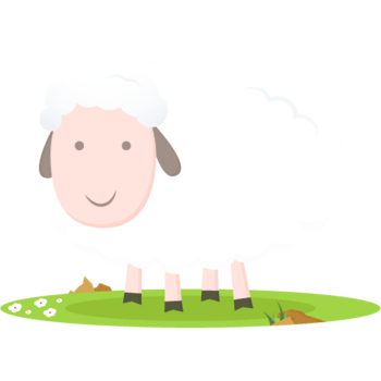 白色卡通绵羊矢量素材