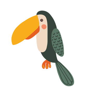 卡通手绘啄木鸟