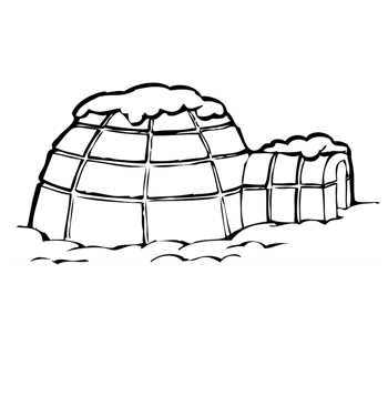 卡通手绘的冰屋