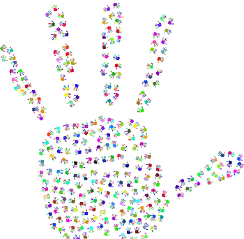 彩色手掌矢量图