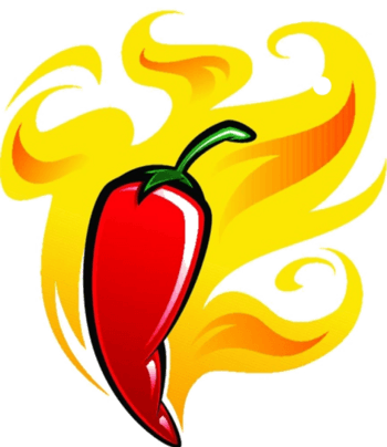 卡通喷火的辣椒