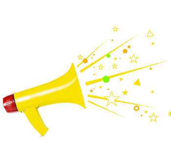 卡通黄色惊喜喇叭