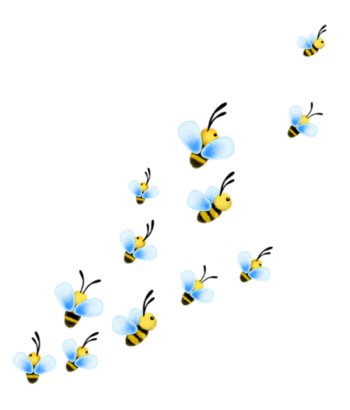 卡通绘画一群小蜜蜂