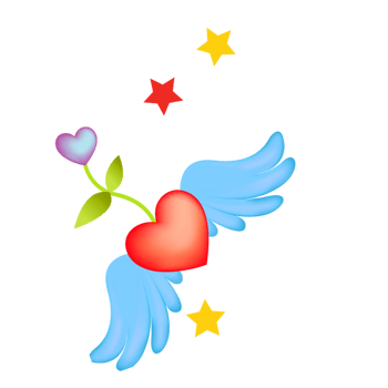 卡通翅膀心形